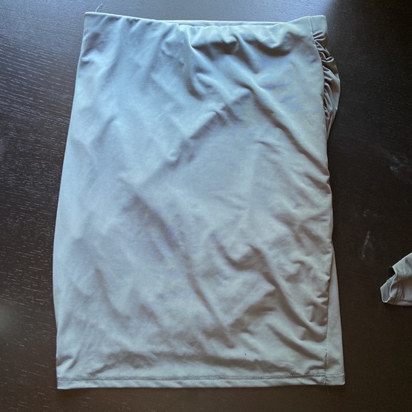 Fashionnova Olive Ruched Crop Top and Mini Skirt Set - Picture 8 of 8